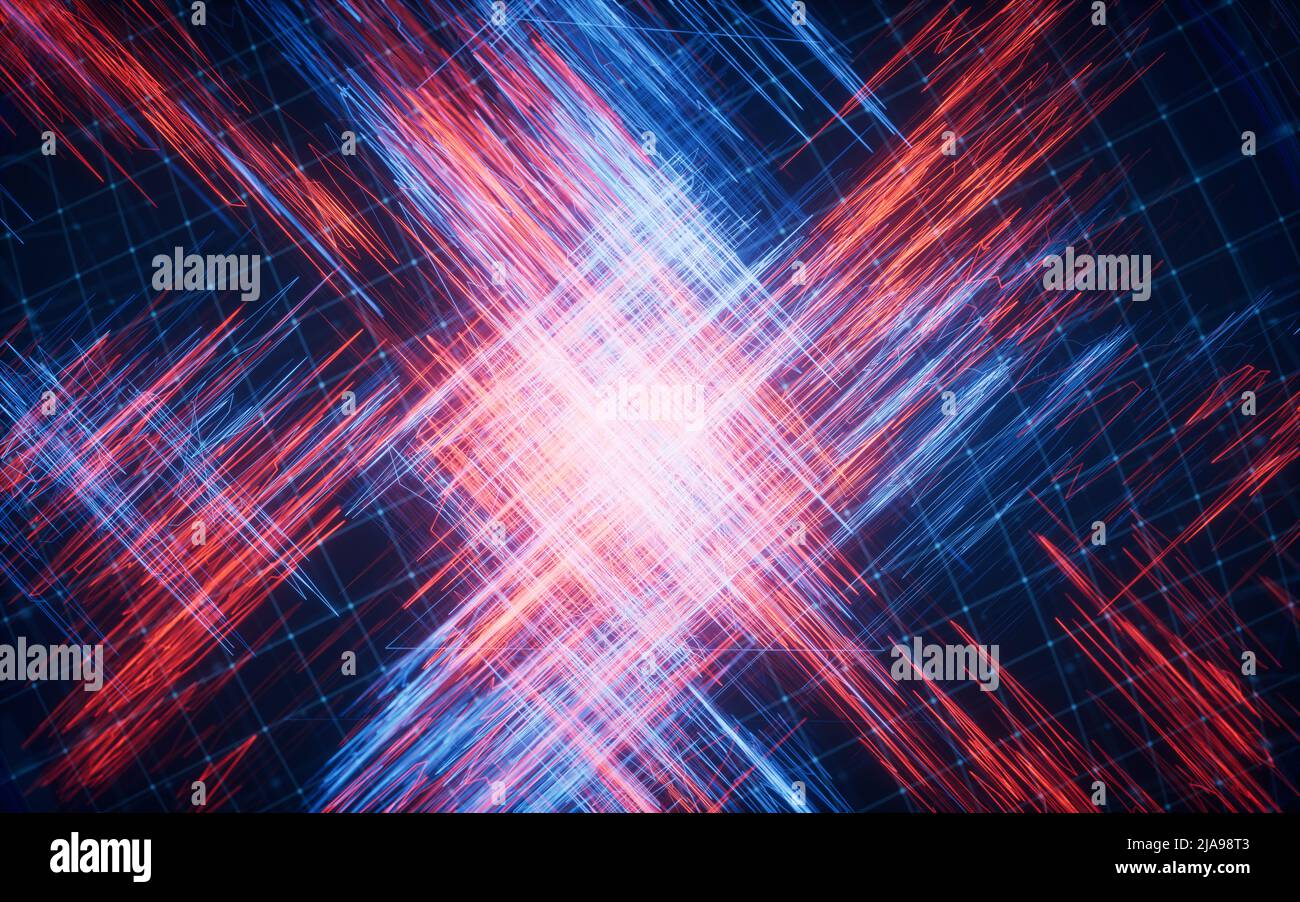 Random sketch lines background, 3d rendering. Computer digital drawing ...