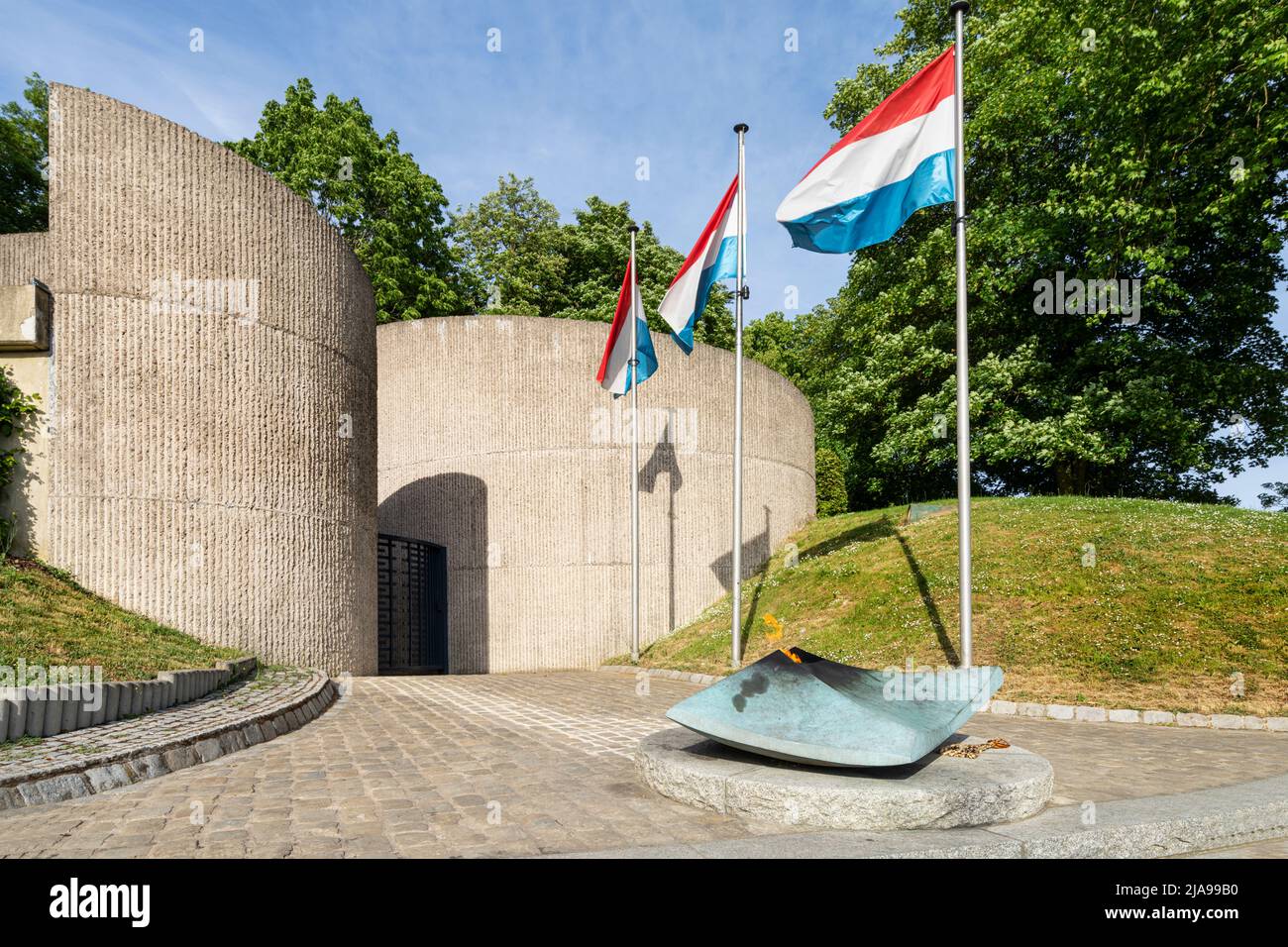Luxembourg city, May 2022.  view of the Monument National de la Solidarité Luxembourgeoise in a city center park Stock Photo