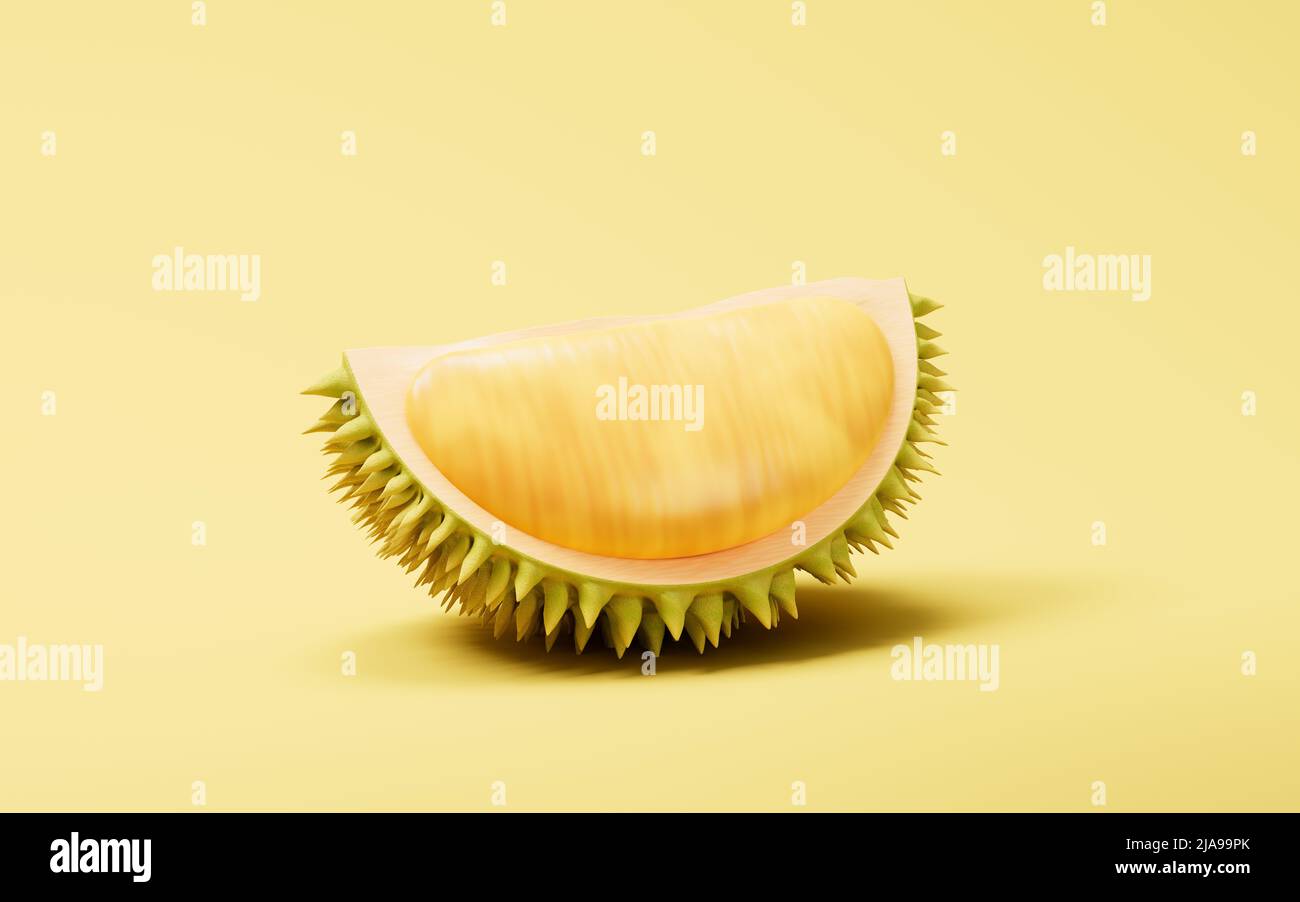 The fruit durian, delicious fruit, 3d rendering. Computer digital drawing. Stock Photo