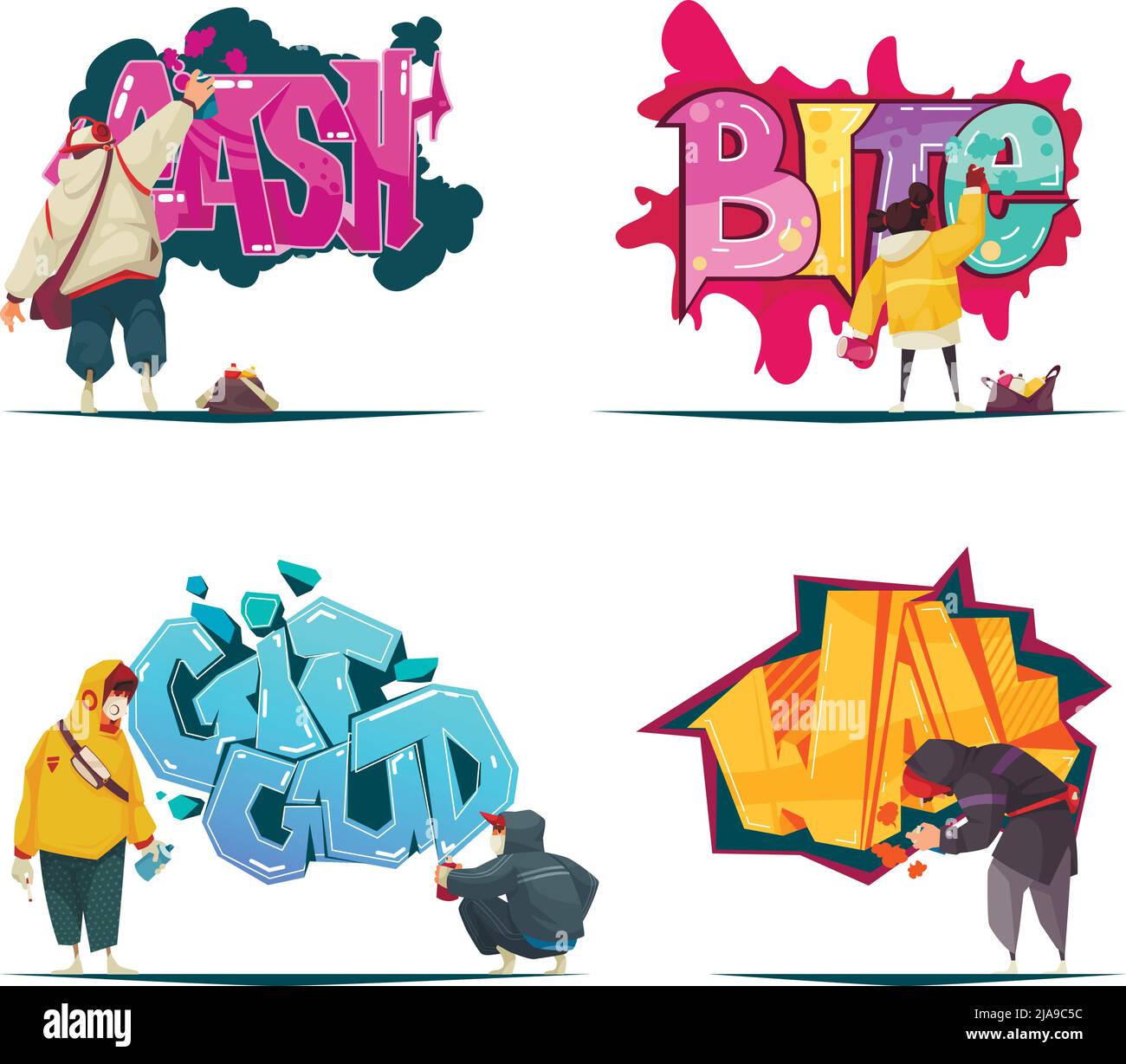 Young graffiti artists wall Cut Out Stock Images & Pictures - Alamy