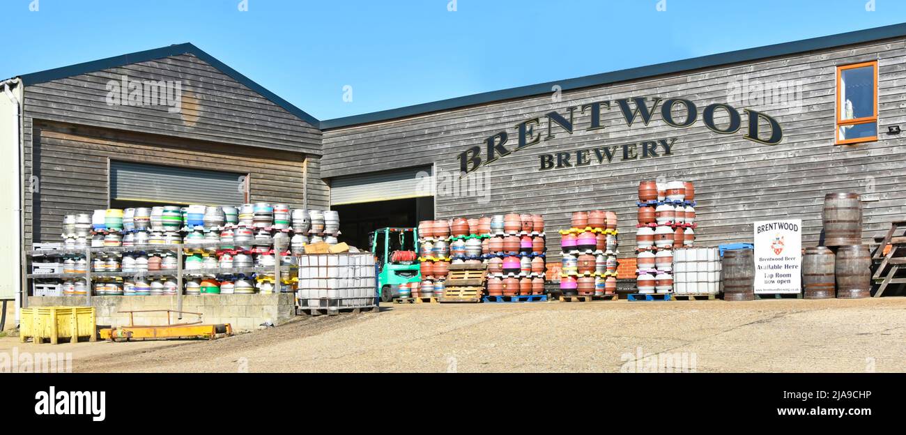 Exterior of independent Brentwood Craft Brewery family business producing gluten free Vegan-friendly real ale in cask keg and bottles Essex England UK Stock Photo