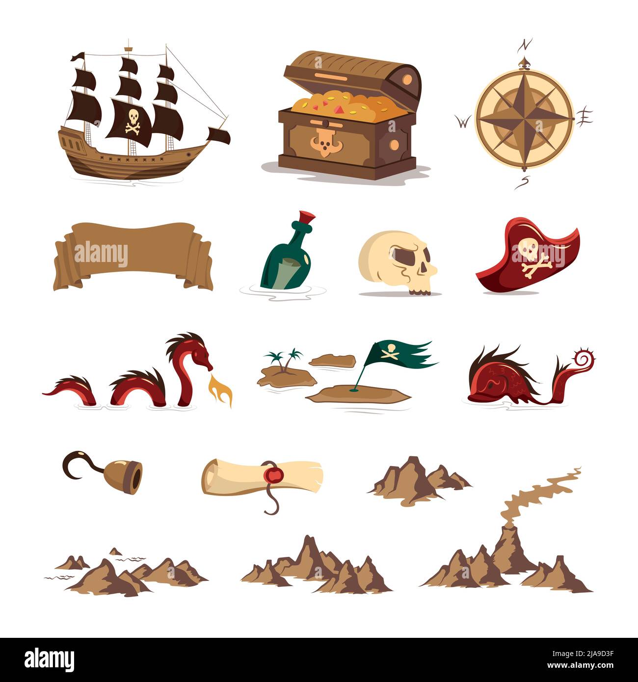 Treasure Map Symbols Clip Art