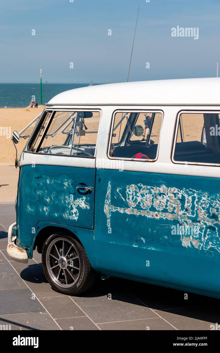 Scheveningen beach, the Netherlands - May 22, 2022: VW kombi camper wagen  at Aircooled classic car show Stock Photo - Alamy