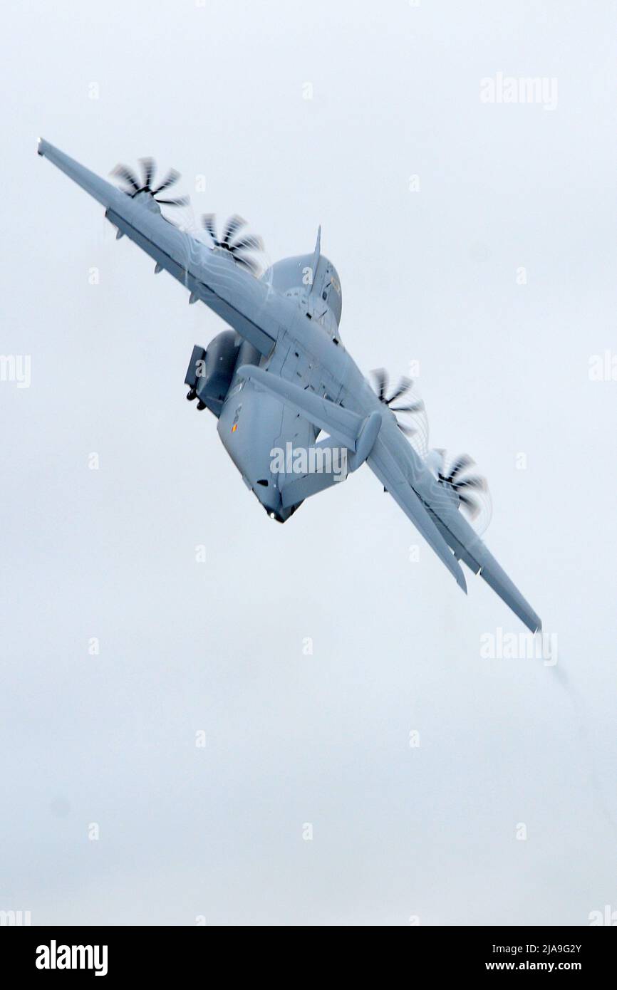 Low Flying Airbus A400M Atlas, RAF Brize Norton, England Stock Photo