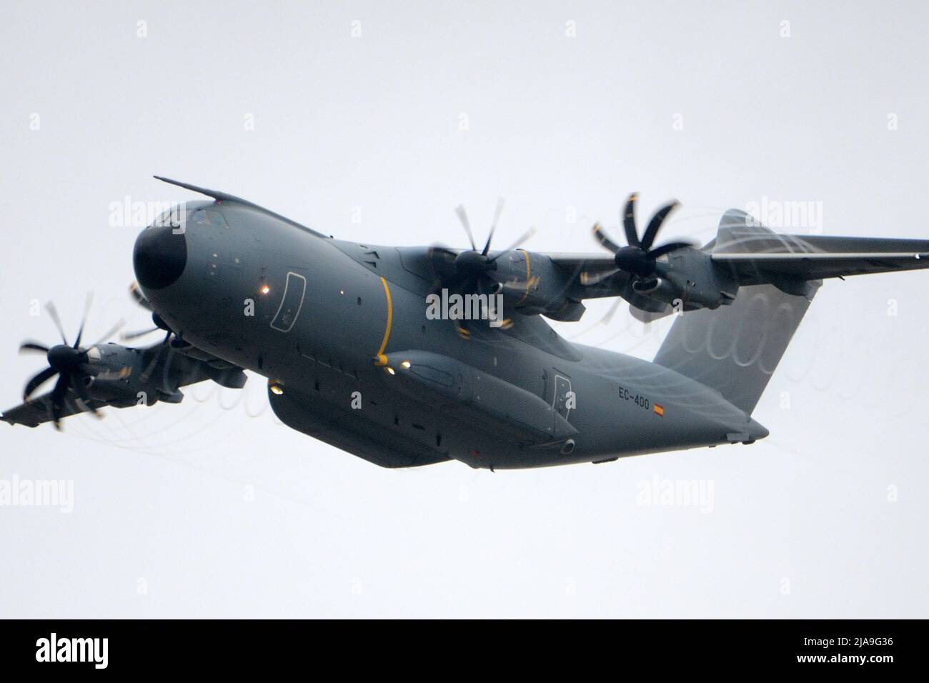 Low Flying Airbus A400M Atlas, RAF Brize Norton, England Stock Photo