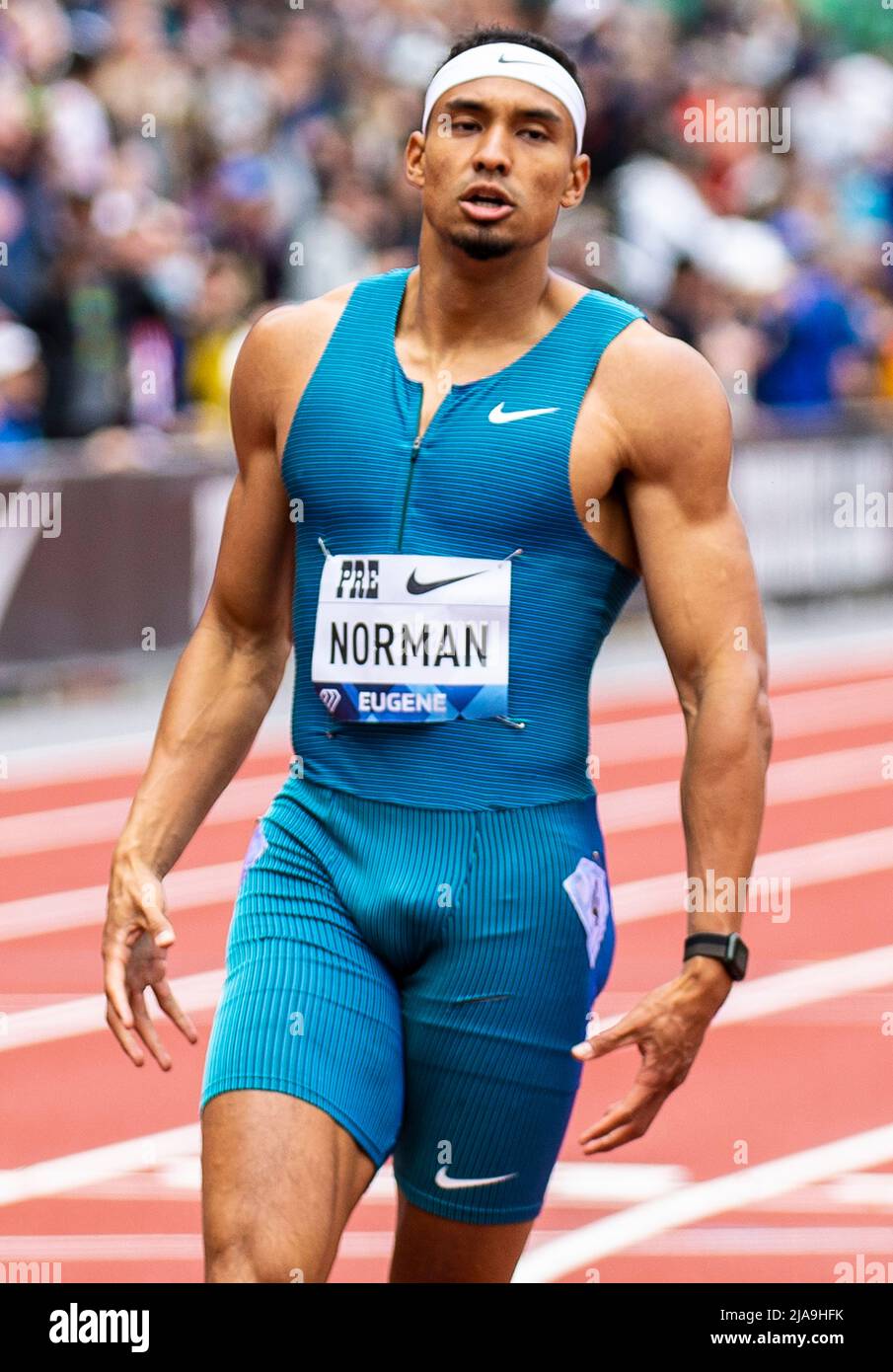 May 28, 2022 Eugene OR USA: Michael Norman runs the 400 meter race with a  world lead-time 43.60 during the Nike Prefontaine Classic at Hayward Field  Eugene, OR Thurman James/CSM Stock Photo - Alamy