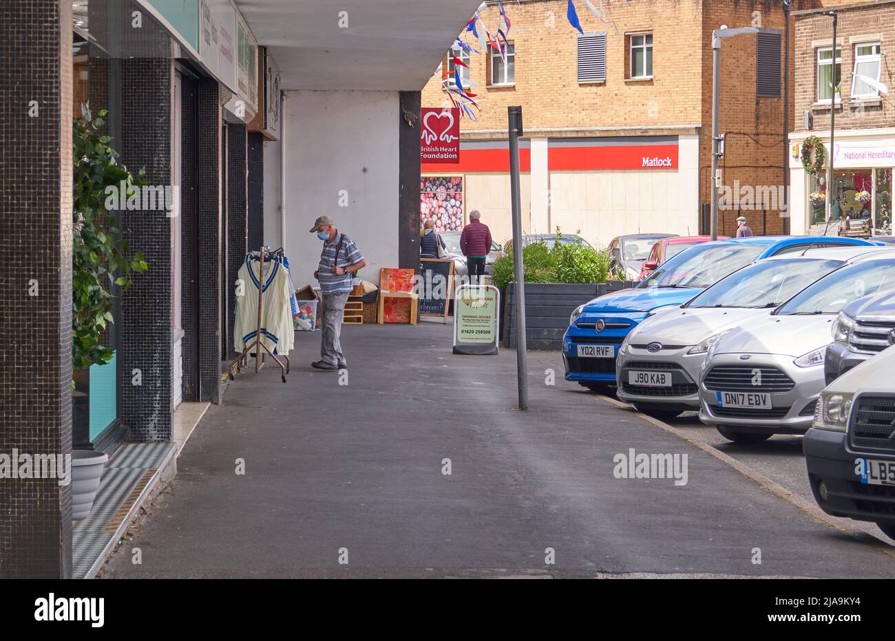 High street pavement in Matlock Town, Derbyshire, UK Stock Photo Alamy
