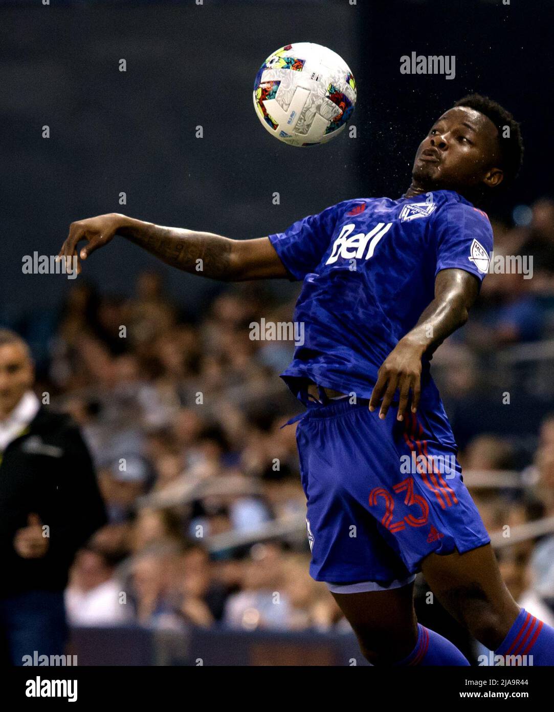 Kansas City, Kansas, USA. 28th May, 2022. Vancouver Whitecaps defender ...