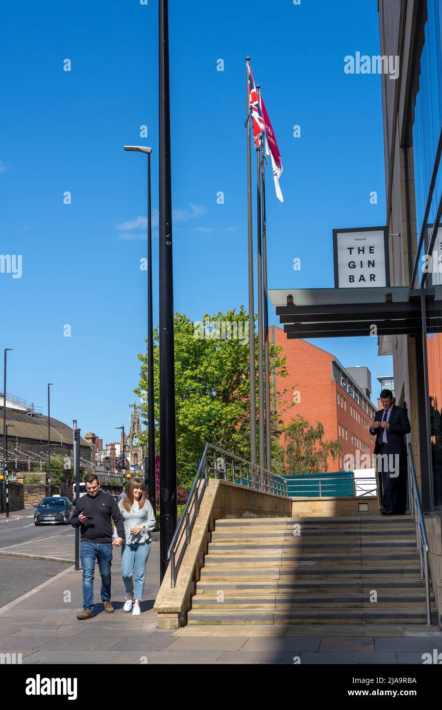 Exterior of The Gin Bar, on Forth Street, behind Central Station