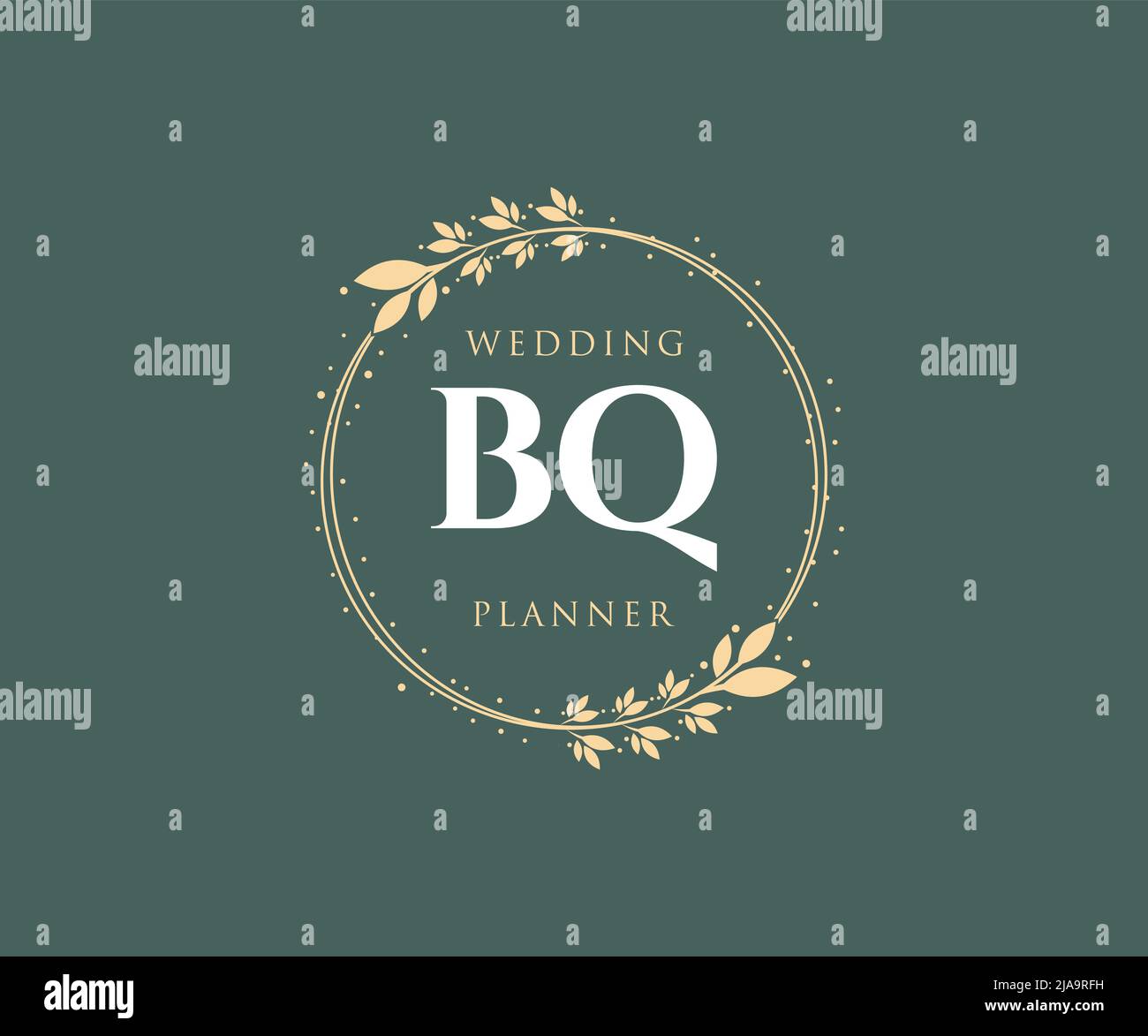 BQ Initials letter Wedding monogram logos collection, hand drawn modern ...