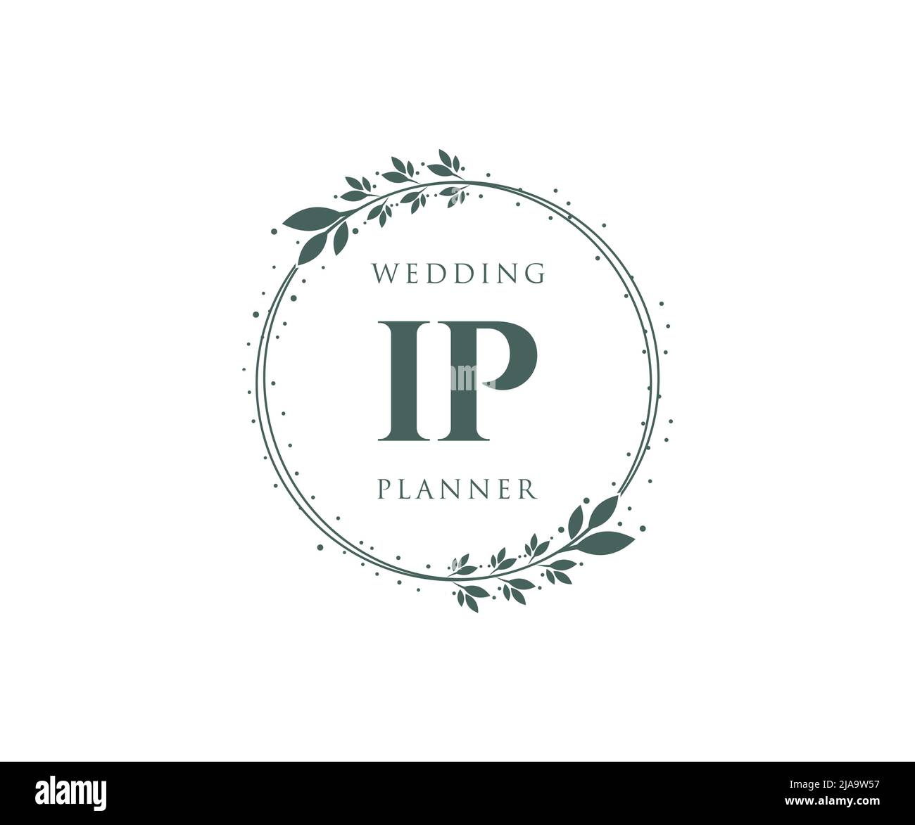 IP Initials letter Wedding monogram logos collection, hand drawn modern ...