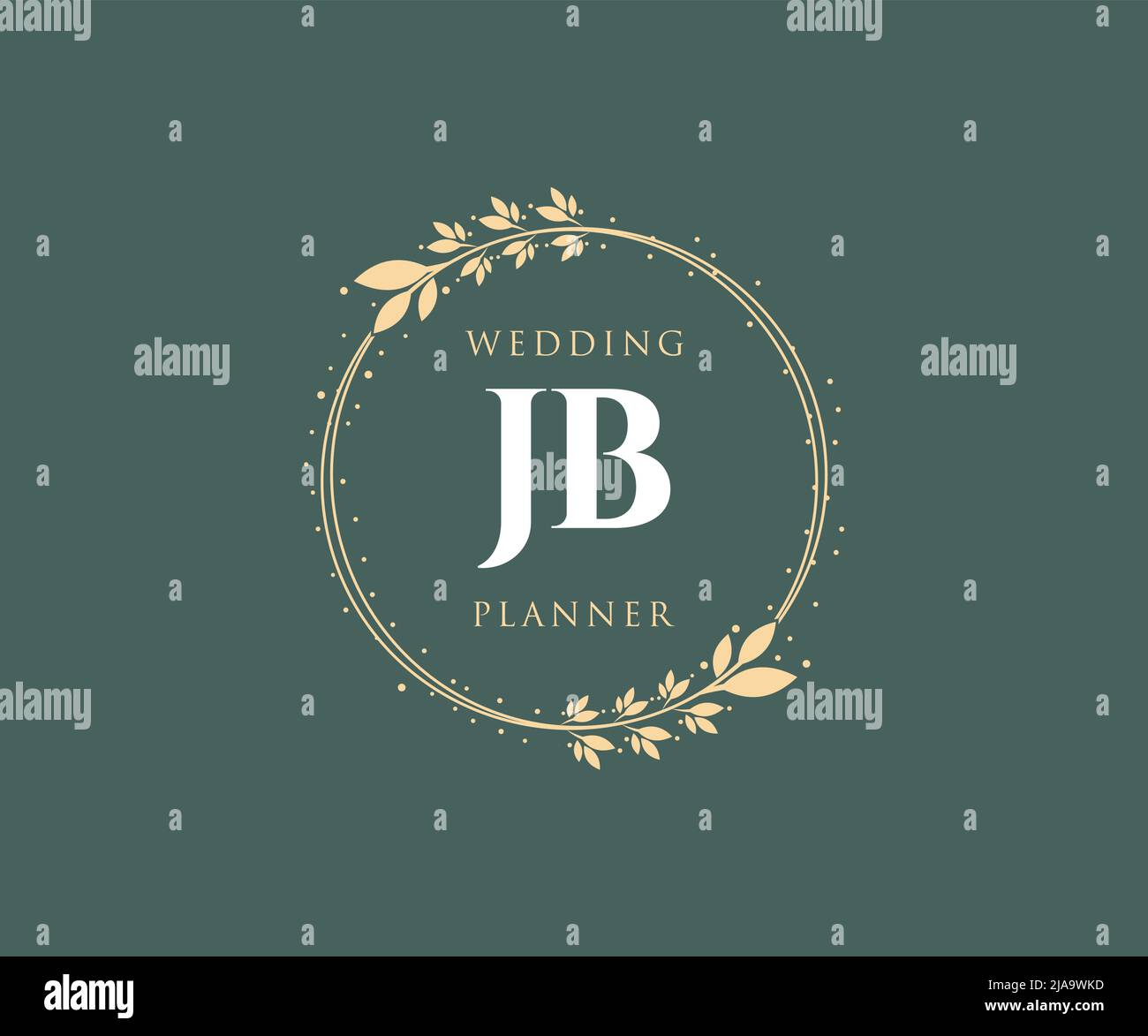 JB Initials letter Wedding monogram logos collection, hand drawn