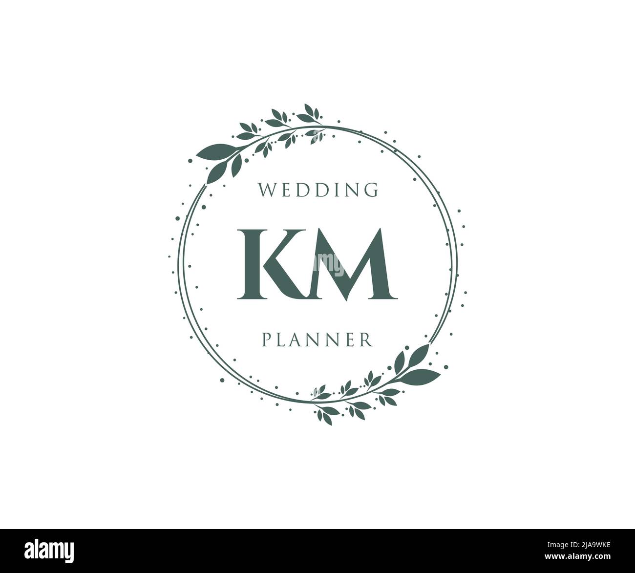 Km Initials Letter Wedding Monogram Logos Collection Hand Drawn Modern