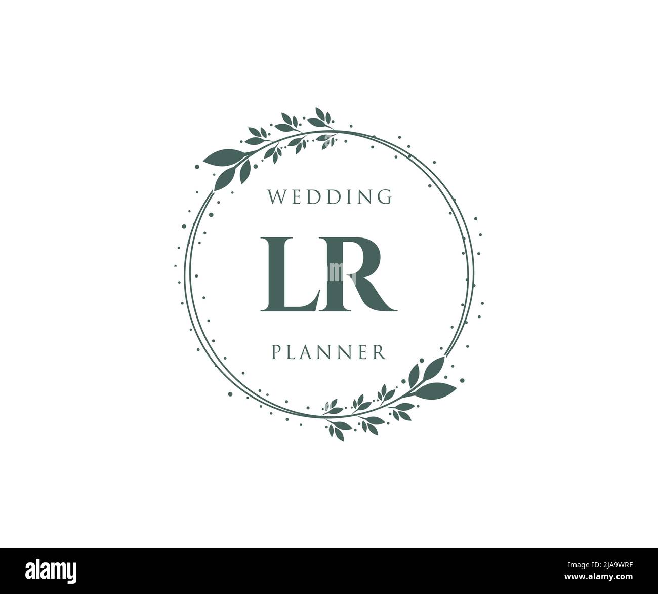 LR Initials letter Wedding monogram logos collection, hand drawn modern minimalistic and floral templates for Invitation cards, Save the Date, elegant Stock Vector