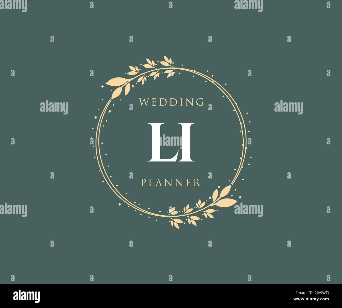 LI Initials letter Wedding monogram logos collection, hand drawn modern ...