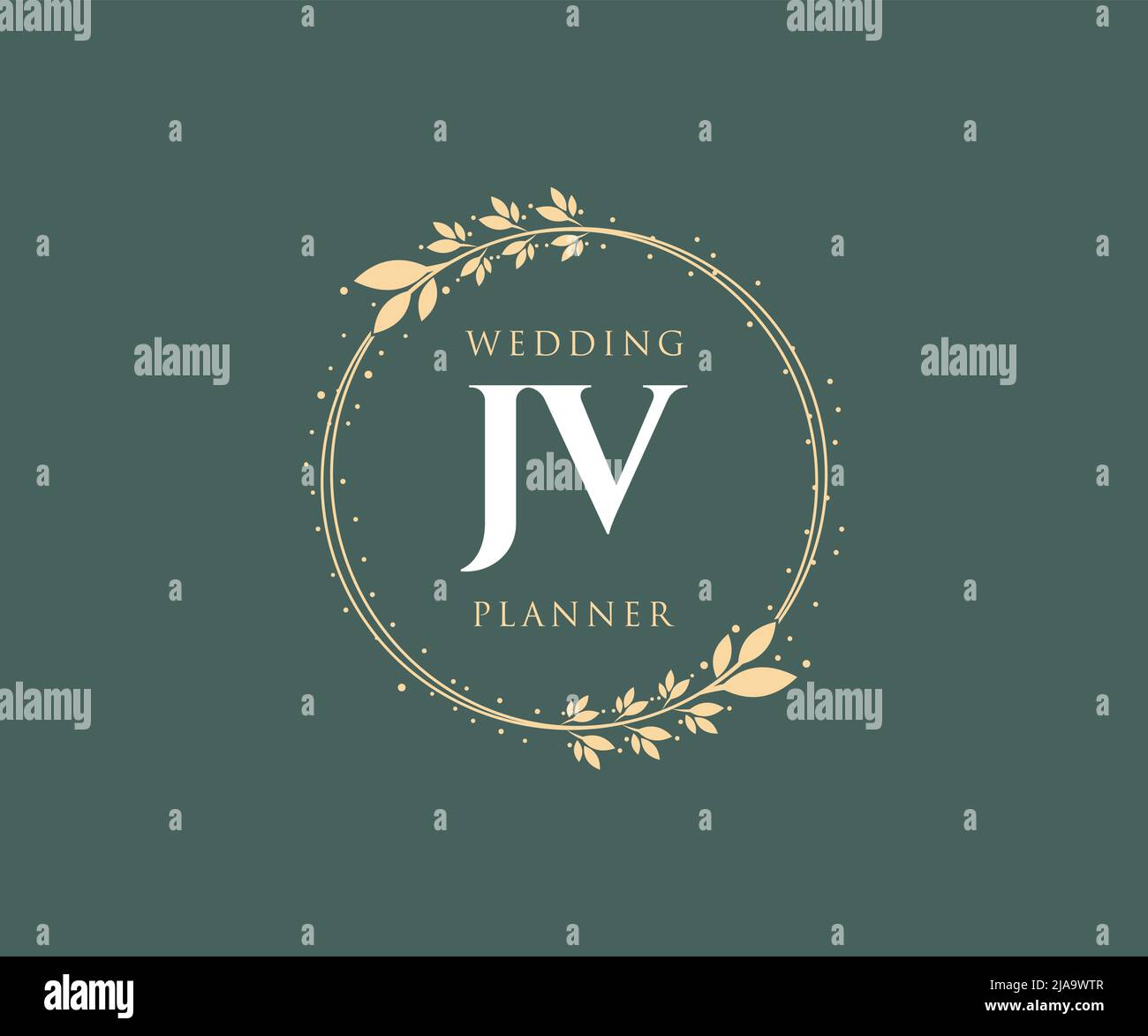 JV Initials letter Wedding monogram logos collection, hand drawn modern minimalistic and floral templates for Invitation cards, Save the Date, elegant Stock Vector