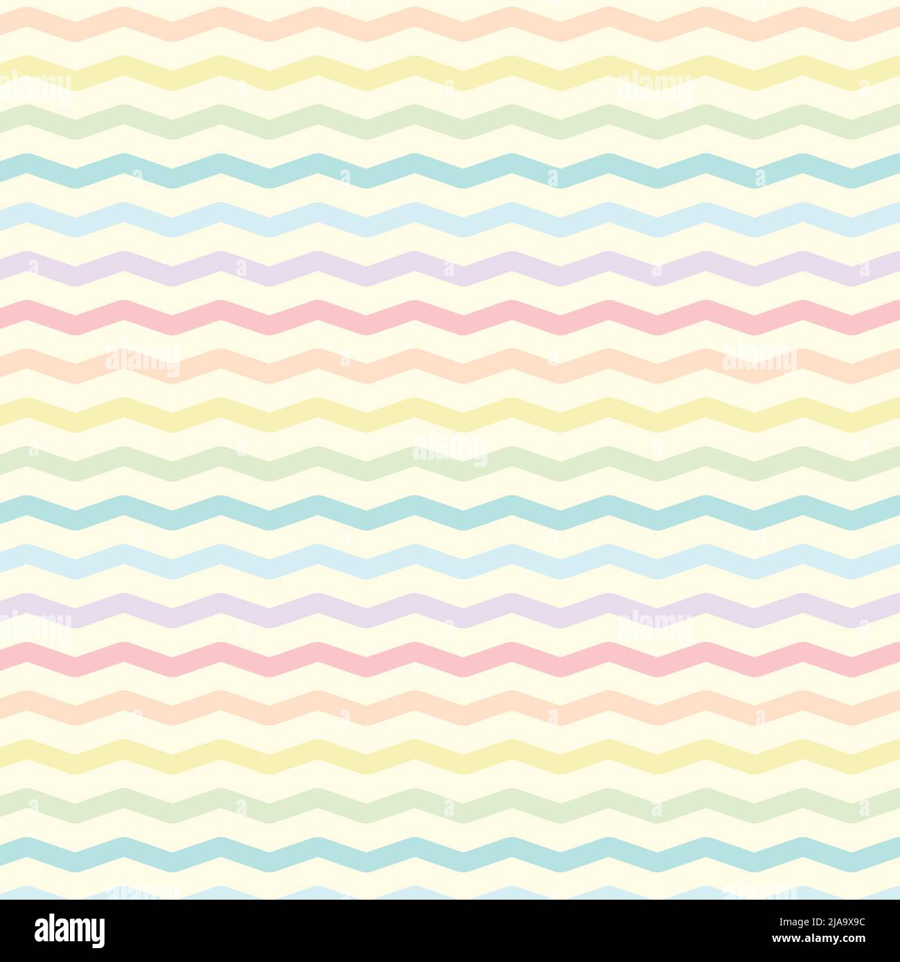 Pastel colored zigzag lines wallpaper. Seamless shevron pattern on light background. Vector illustration. Stock Vector