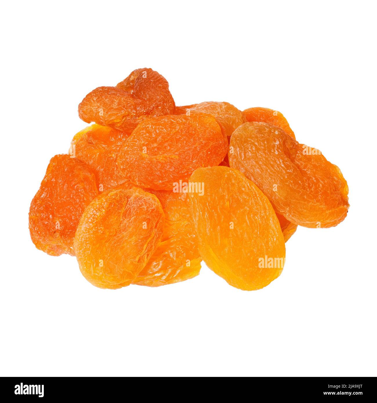 A heap of dried apricots isolated on white background Stock Photo Alamy