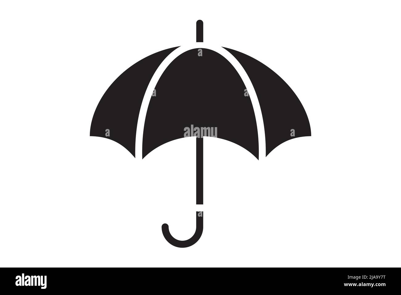 Umbrella rain protection vector icon. Parasol for rainy day protect ...
