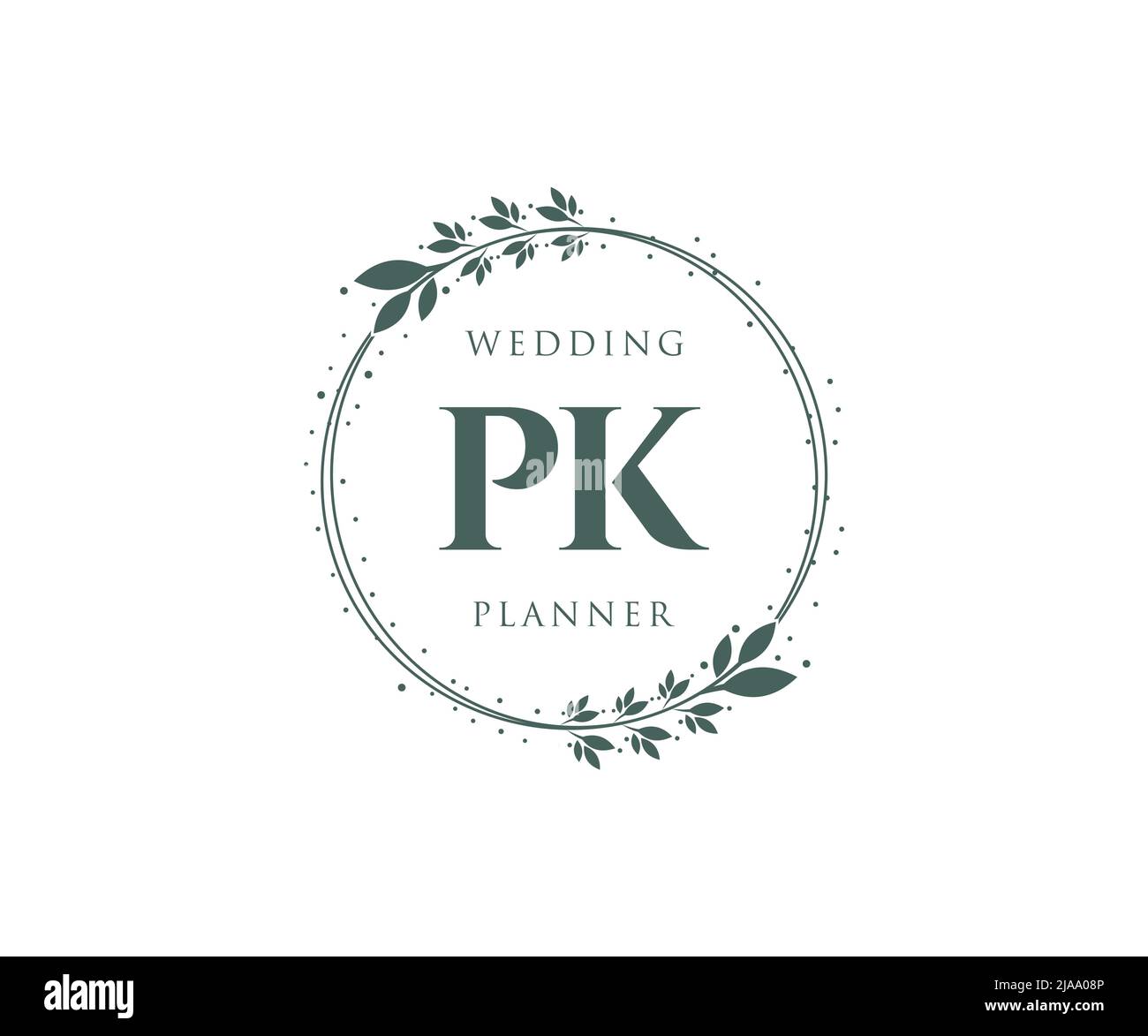 PK Initials letter Wedding monogram logos collection, hand drawn modern minimalistic and floral templates for Invitation cards, Save the Date, elegant Stock Vector