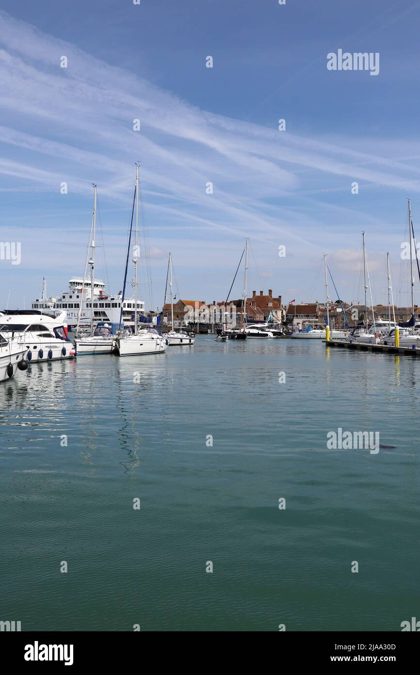 Yarmouth Harbour and Marina, Yarmouth, Isle of Wight Stock Photo