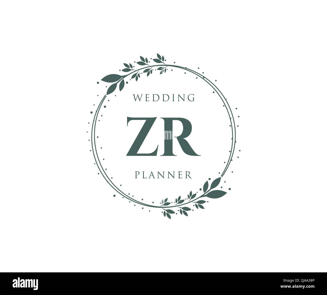 ZR Initials letter Wedding monogram logos collection, hand drawn modern ...