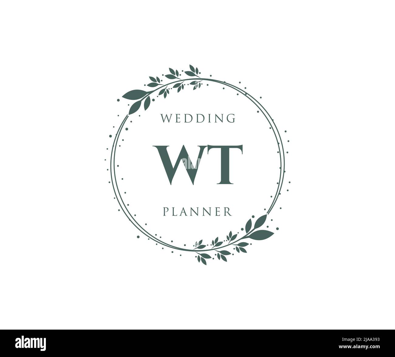 WT Initials letter Wedding monogram logos collection, hand drawn modern ...