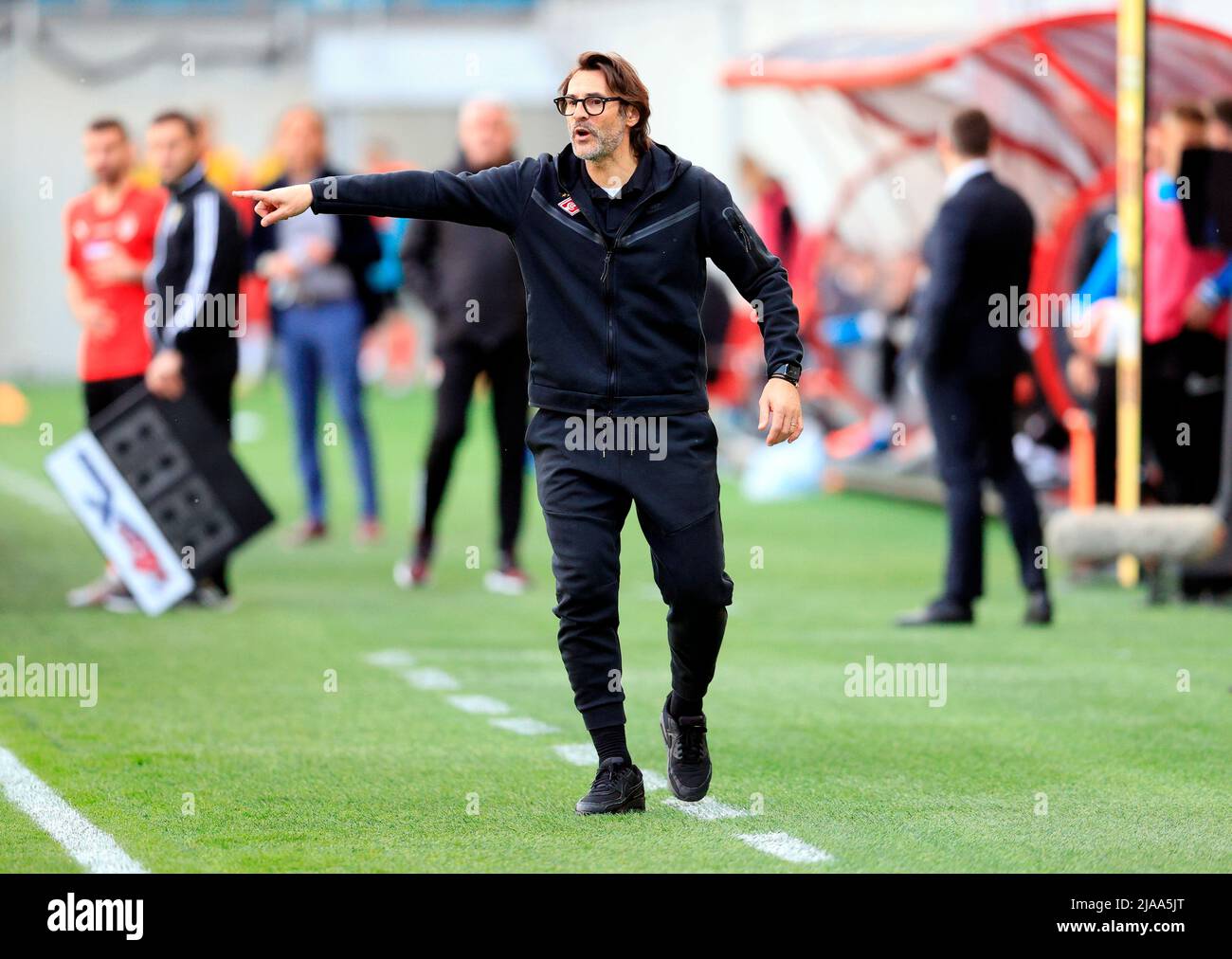 MOSCOW, RUSSIA, OCTOBER 20, 2021. The 2021/22 UEFA Europa League. Football  match between Spartak (Moscow) vs Leicester City (Leicester, England) at  Otkritie Arena in Moscow. Leicester von 3:4.Photo by Stupnikov Alexander/FC  Spartak