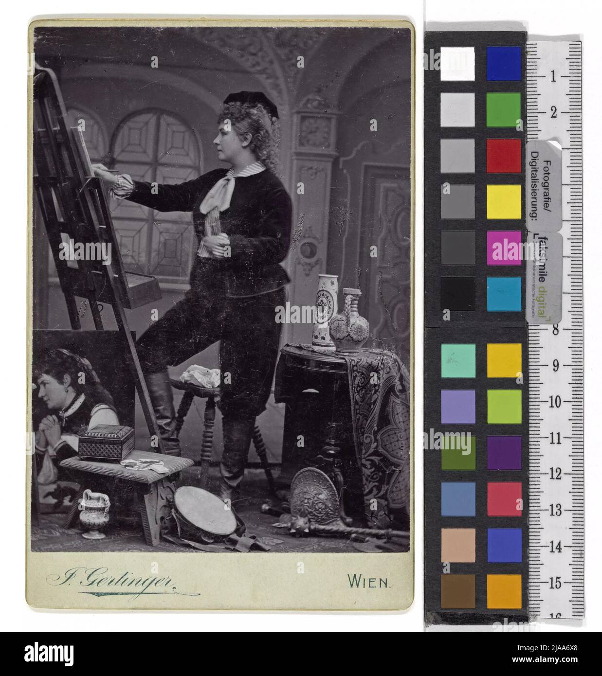 Marie Geistinger in 'Carneval in Rome' by Johann Strauß. Julius Gertinger (1834-1883), photographer Stock Photo