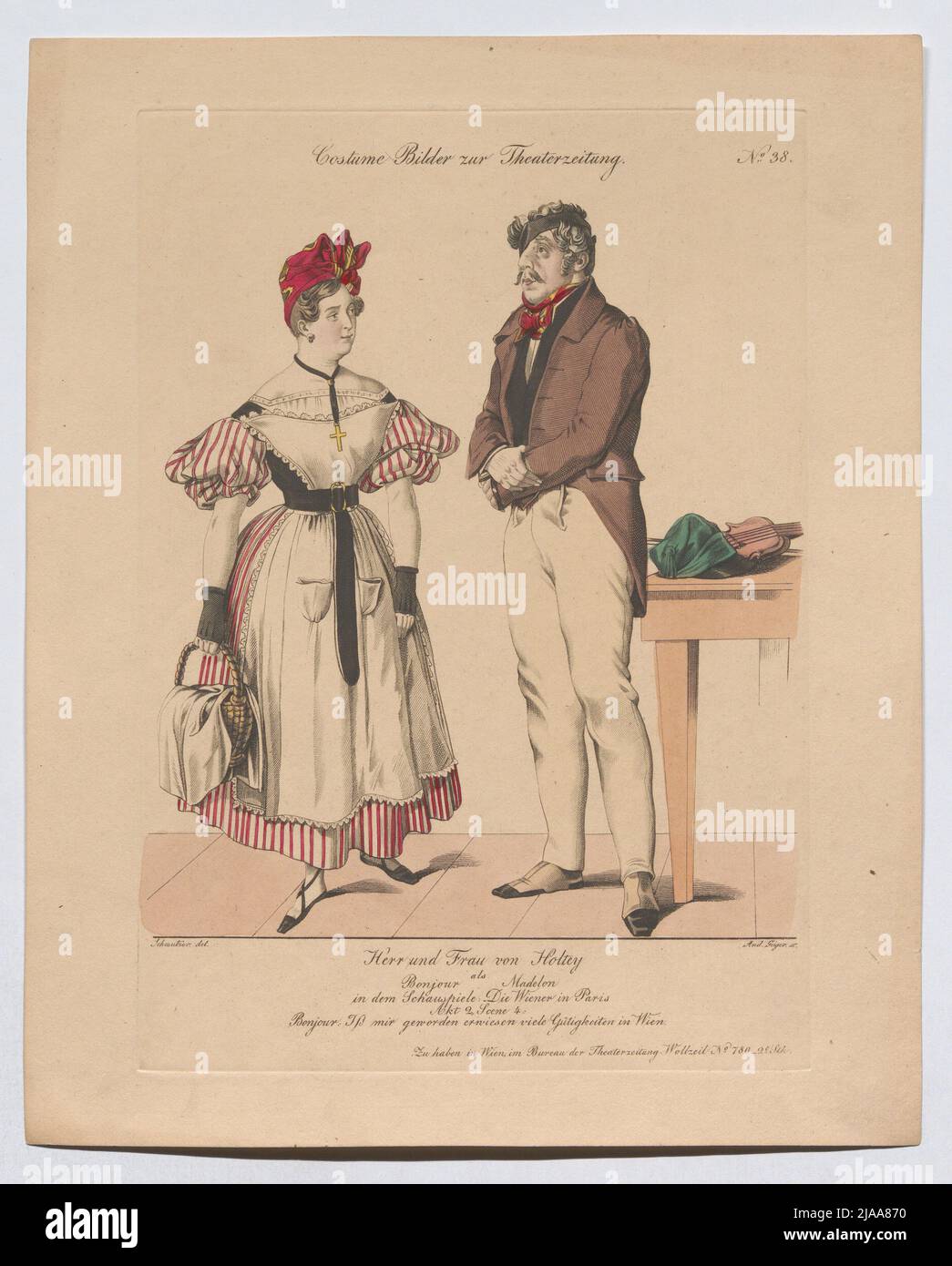 Mr. and Mrs. Holtey as a bonjour and Madelon in the spectacle: the Wiener  in Paris (