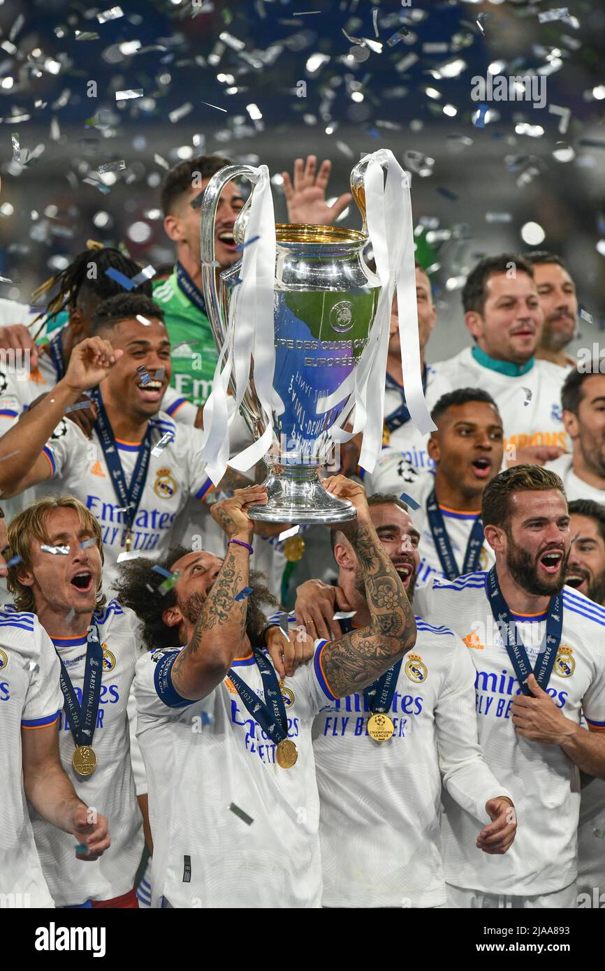 Paris France 28th May 2022 Marcelo Of Real Madrid Can Raise The paris-france-28th-may-2022-marcelo-of-real-madrid-can-raise-the