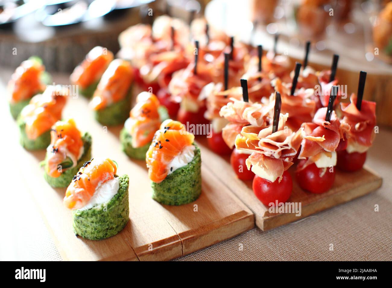 Creative Cuisine Appetizer Shrimp Seafood. Shrimp appetizers during a