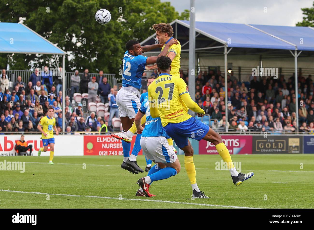 Callum Howe #5 of Solihull Moors scores a goal to make it 3-1 Stock ...