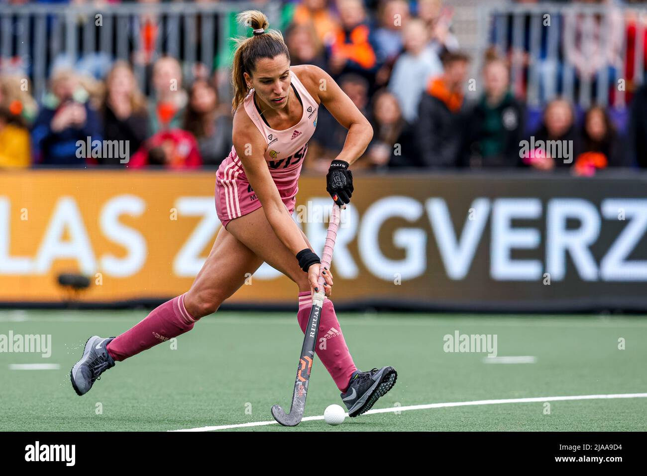 MALDEN, NETHERLANDS - MAY 29: Sofia Toccalino of Argentina, Valentina  Raposo of Argentina during the FIH Hockey Pro League match between  Netherlands and Argentina at Sportcomplex de Kluis on May 29, 2022