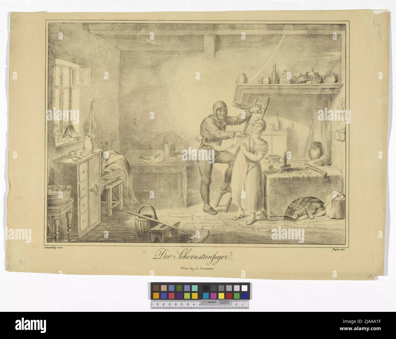 Wiener Scenen ':' The Schornsteinfeger. '. Heinrich Papin (1786-1839), Lithographer, Jeremias Bermann (1770-1855), publishing house, Joseph d. Ä. Lanzedelly (1772-1831), drawer Stock Photo