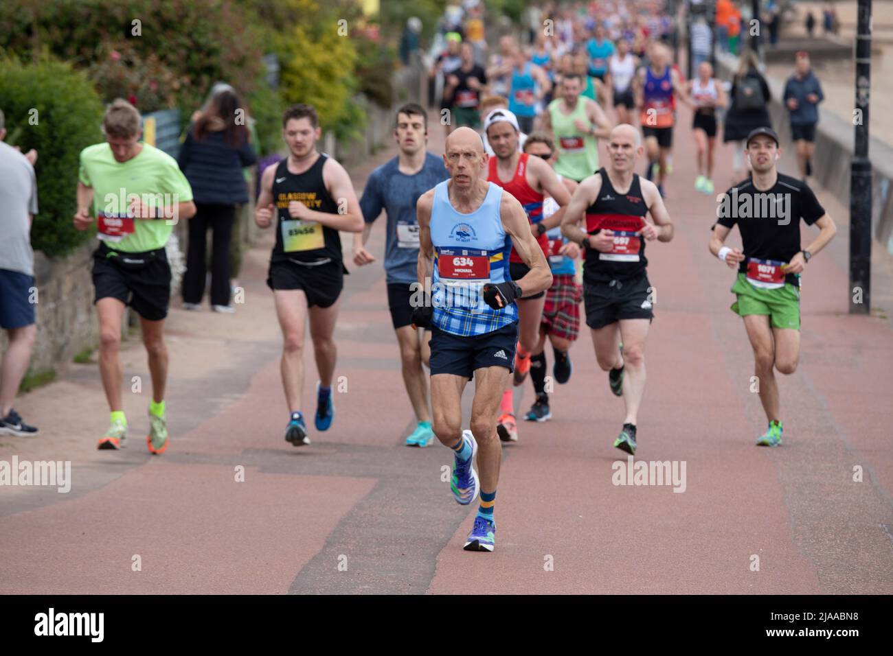 Portobello promenade, Edinburgh, Scotland, UK 29th May 2022. Edinburgh Marathon Festival runners