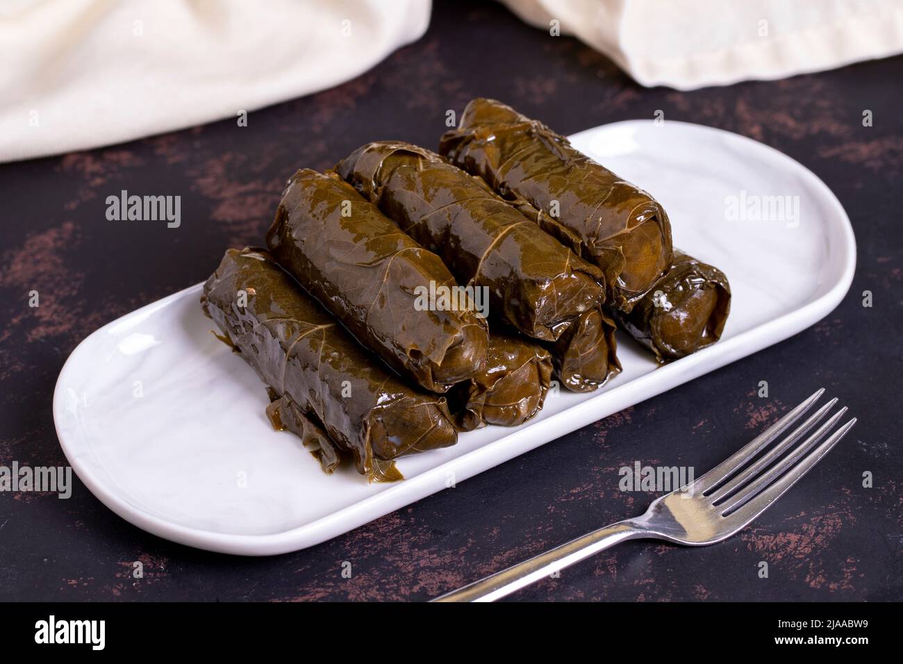 Leaf Wrap. Traditional Turkish cuisine delicacies. Stuffed with grape