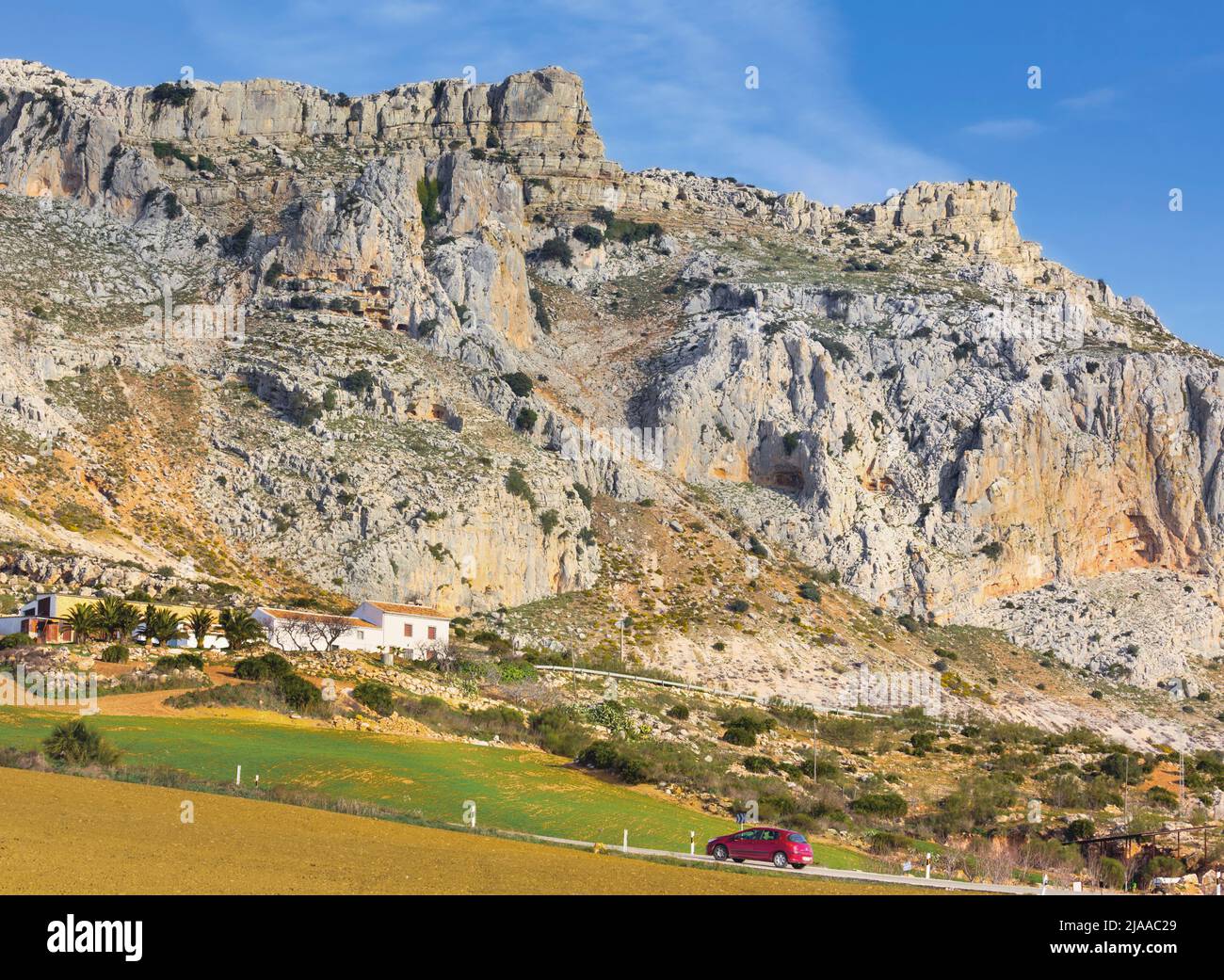El Torcal, Malaga Province, Andalusia, southern Spain.  El Torcal de Antequera is famous for its karst rock formations. It is part of the Sierra del T Stock Photo