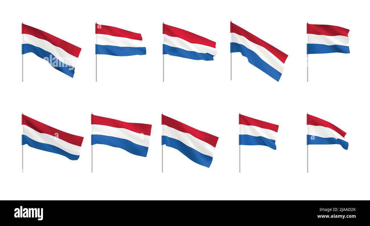 Netherlands Flags Set Of National Realistic Netherlands Flags Stock Vector Image And Art Alamy 