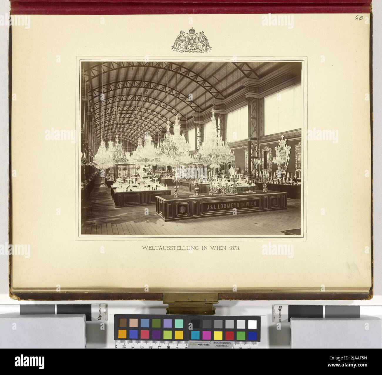 Album 'World Exhibition in Vienna 1873': J.R.L. Lobmeyer in Vienna (without No.). Viennese photographer association, publishing house Stock Photo