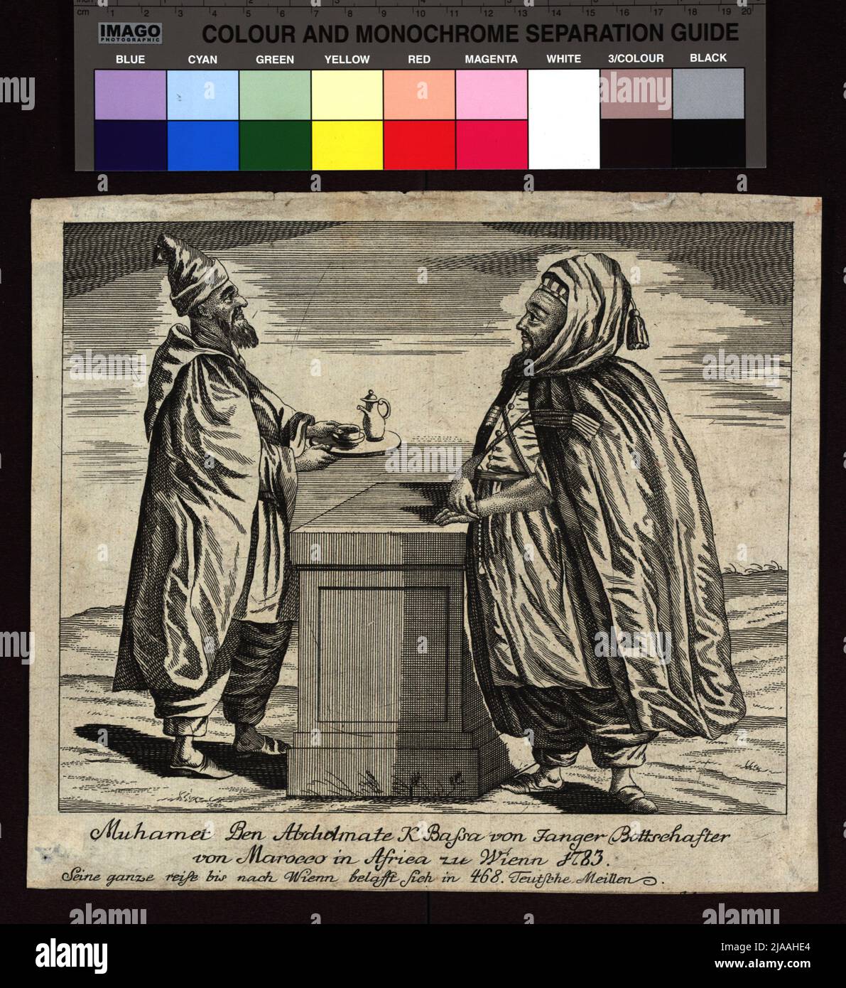 Mohamed Ben Abdulmate K. Bassa by Tanger Ambassador/ from Morocco in Africa zu Wienn 1783 '. Stock Photo