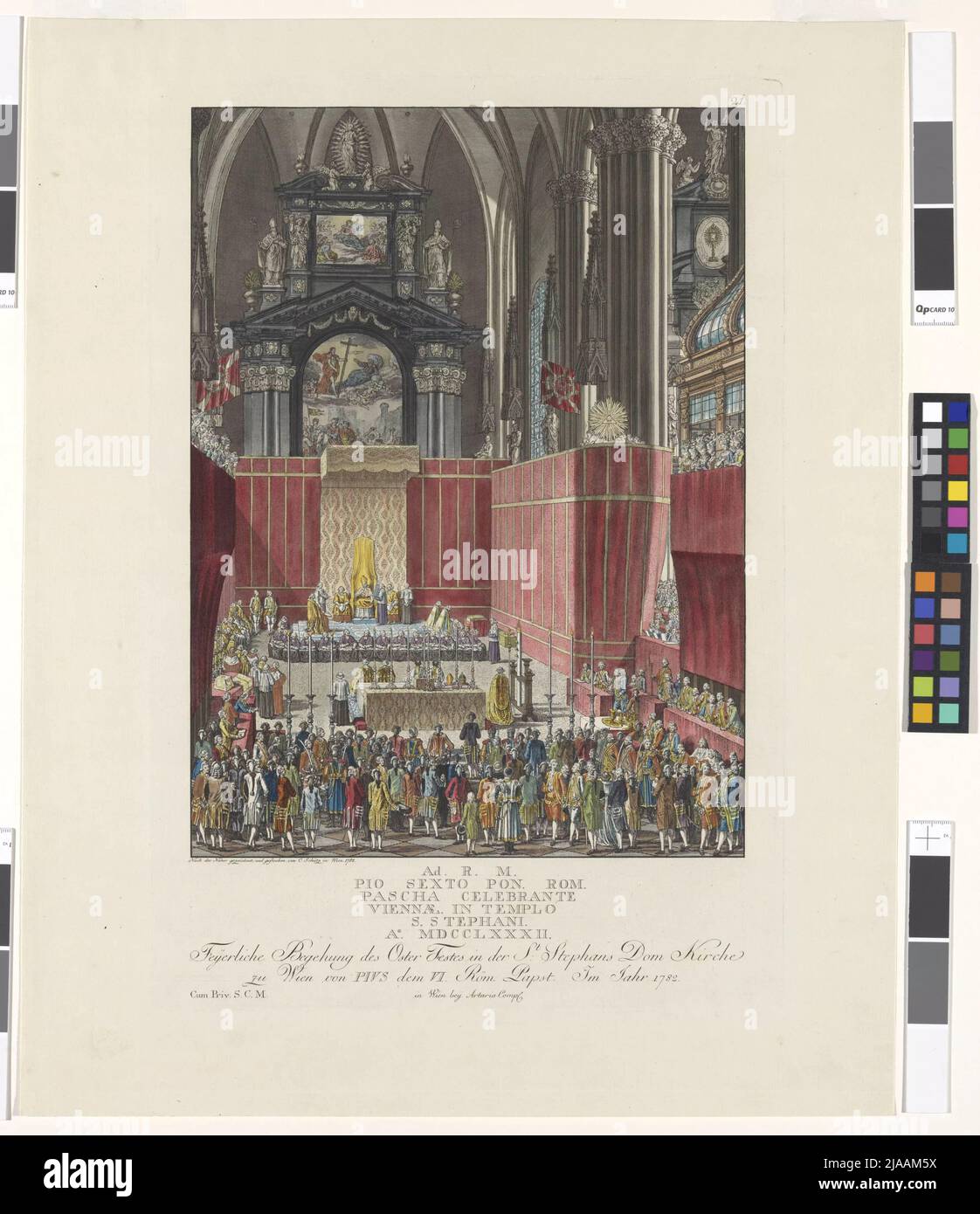 Feyer inspection of the Easter festival in the St. Stephan Cathedral of the  Church of Vienna by Pius the VI Röm. Pope "(single budget). Carl Schütz  (1745-1800), Artist, Artaria & Co. Verlag,