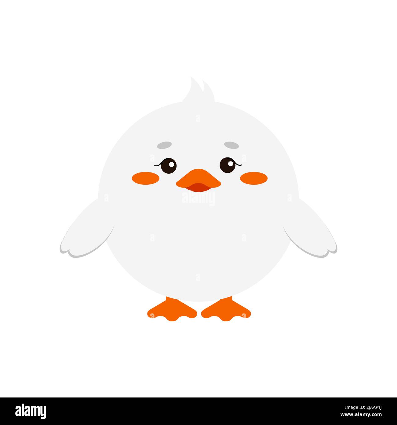 Circle farm goose animal face icon isolated on white background. Stock Vector