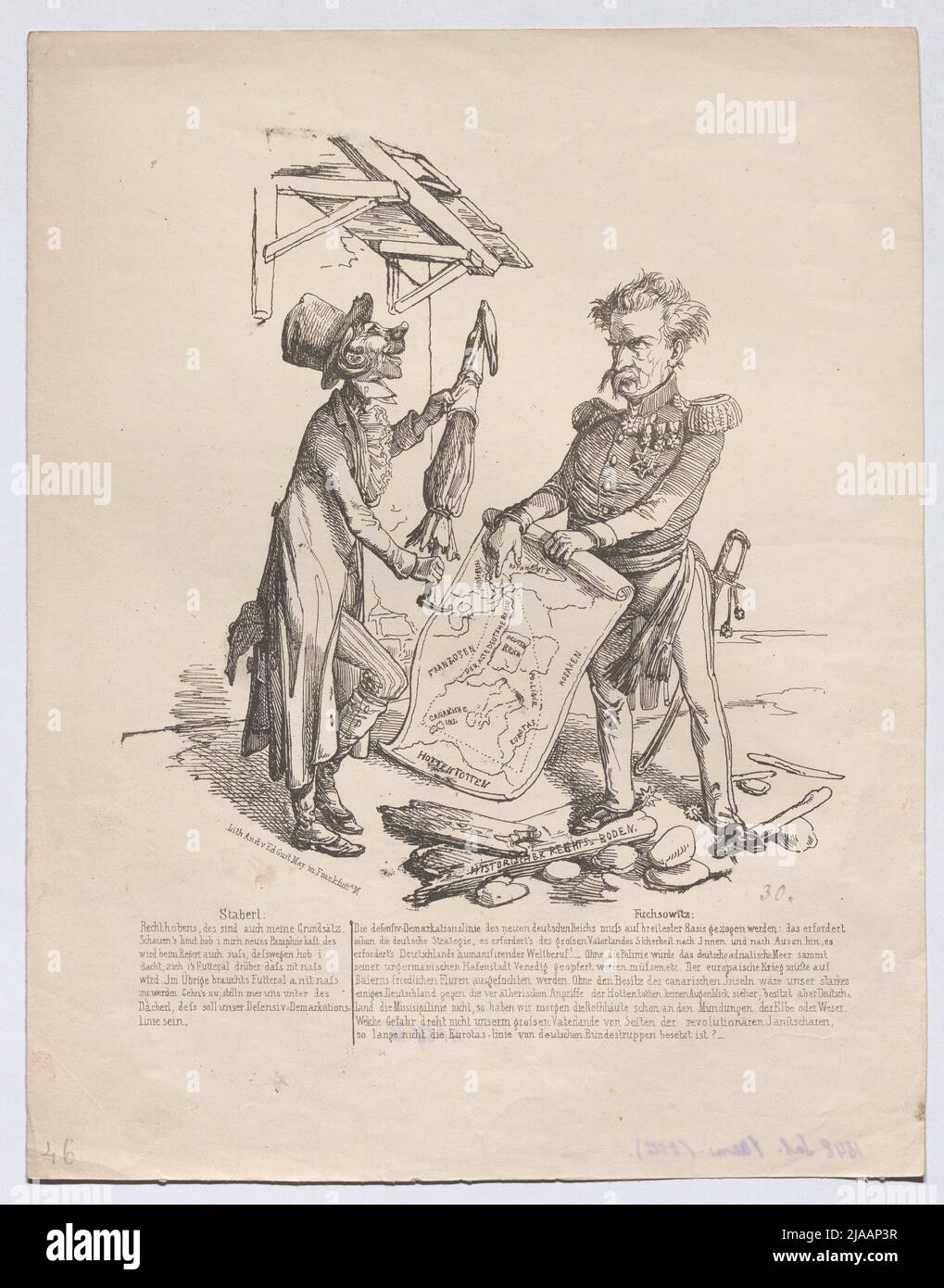 Von Radowitz Staberl and Fuchsowitz (caricature on Joseph Maria von Radowitz, member ...