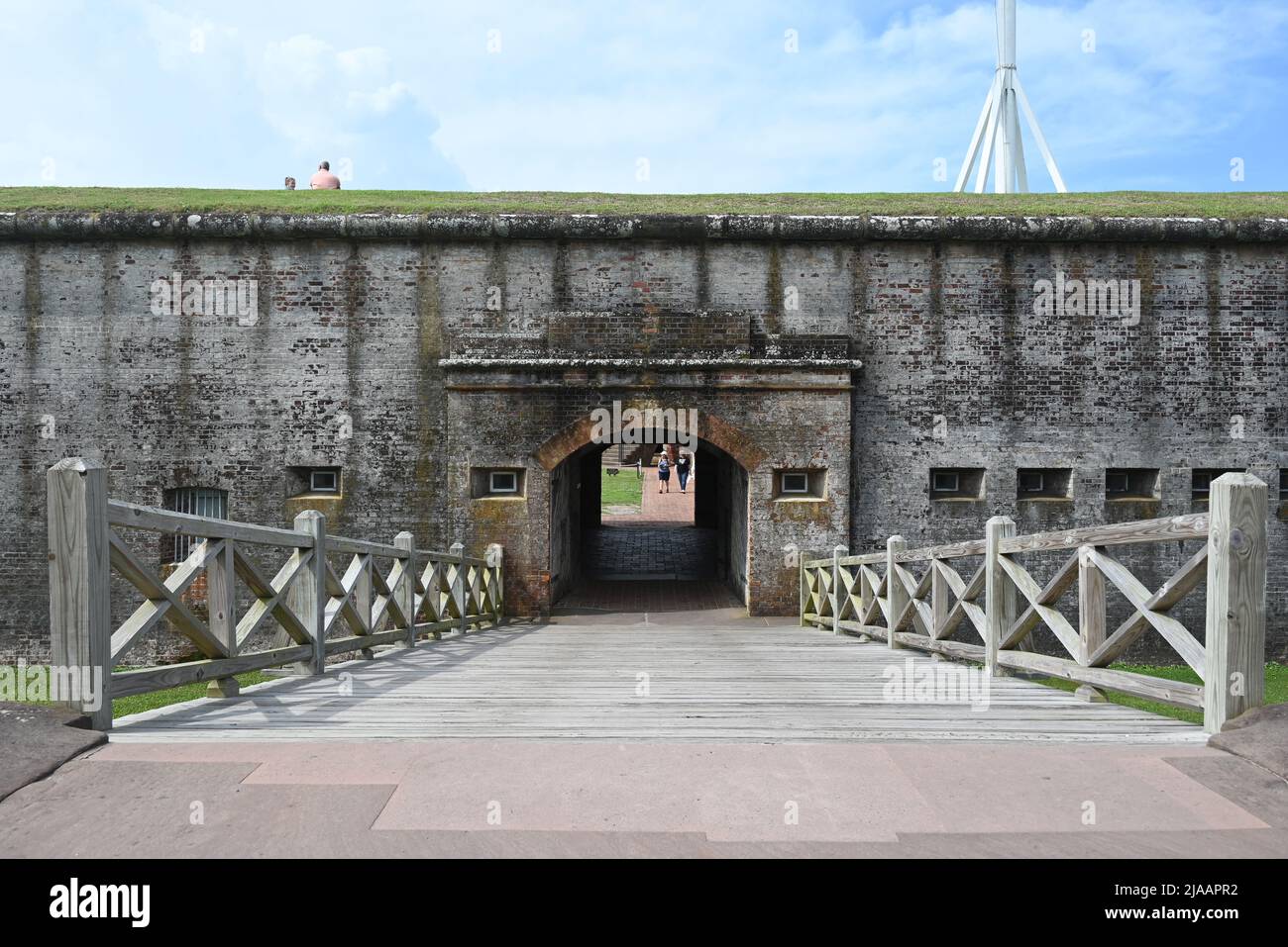 Garrisoned Bridge entry over the moat at Fort Macon, garrisoned in 1834 to protect ...