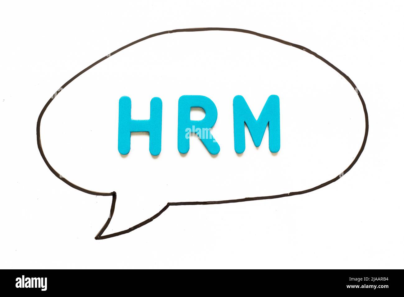 Alphabet letter with word HRM (Abbreviation of human resource