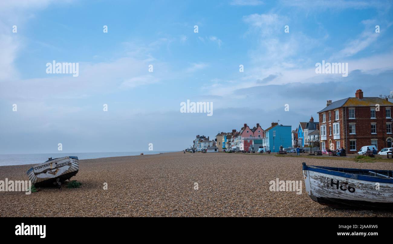 Aldeburgh Beach and Boats Stock Photo