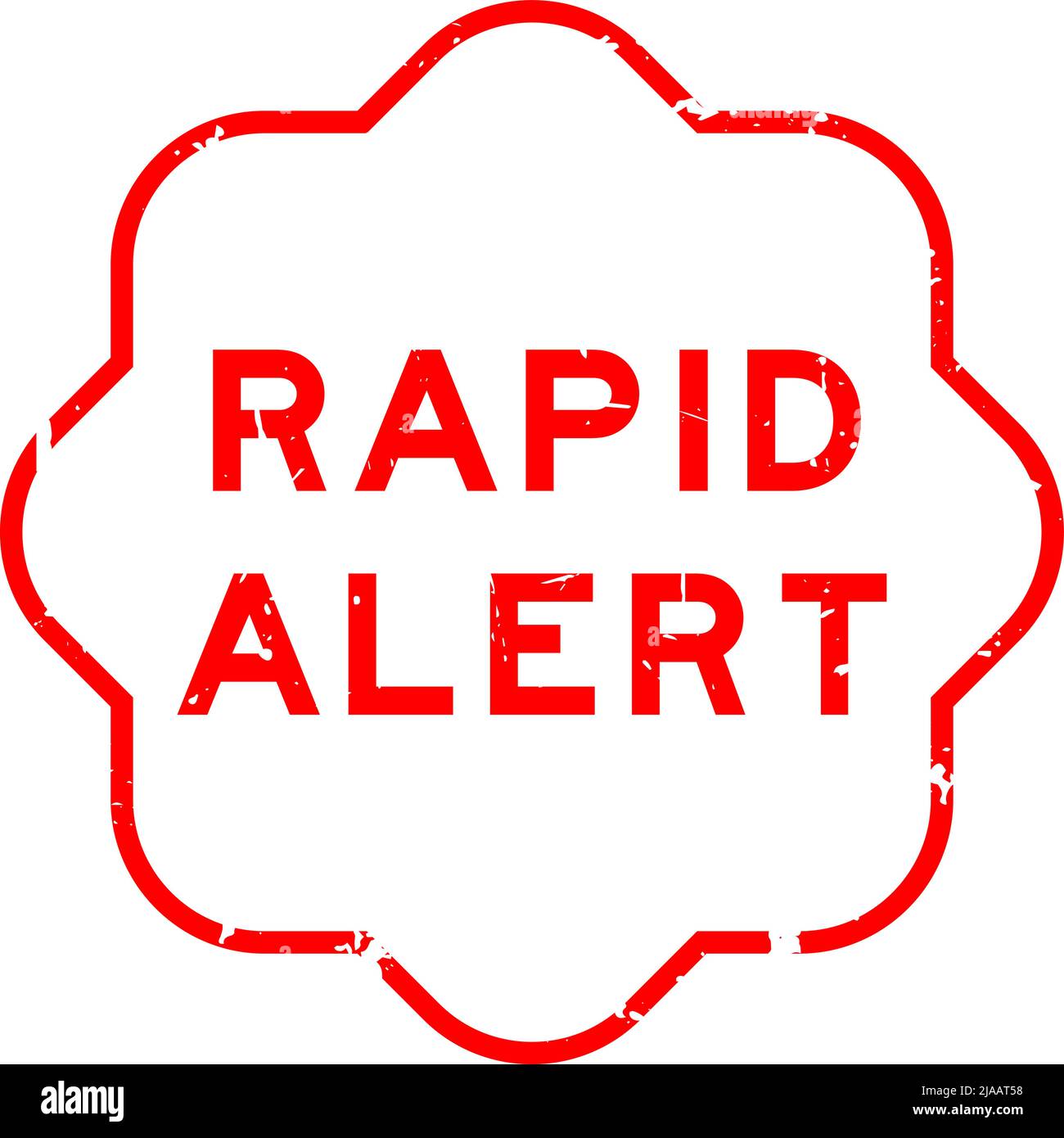 Grunge red rapid alert word rubber seal stamp on white background Stock ...
