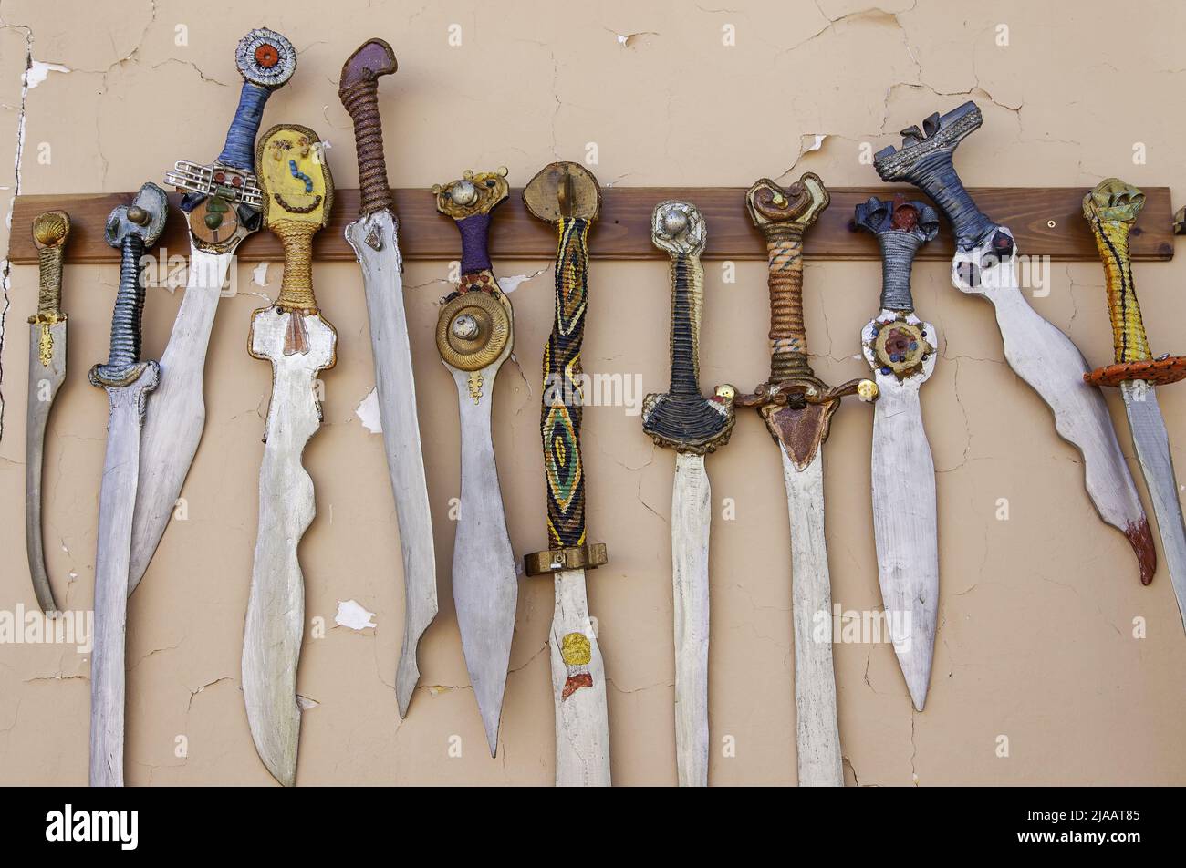 Detail of traditional arabic weapons, oriental art Stock Photo