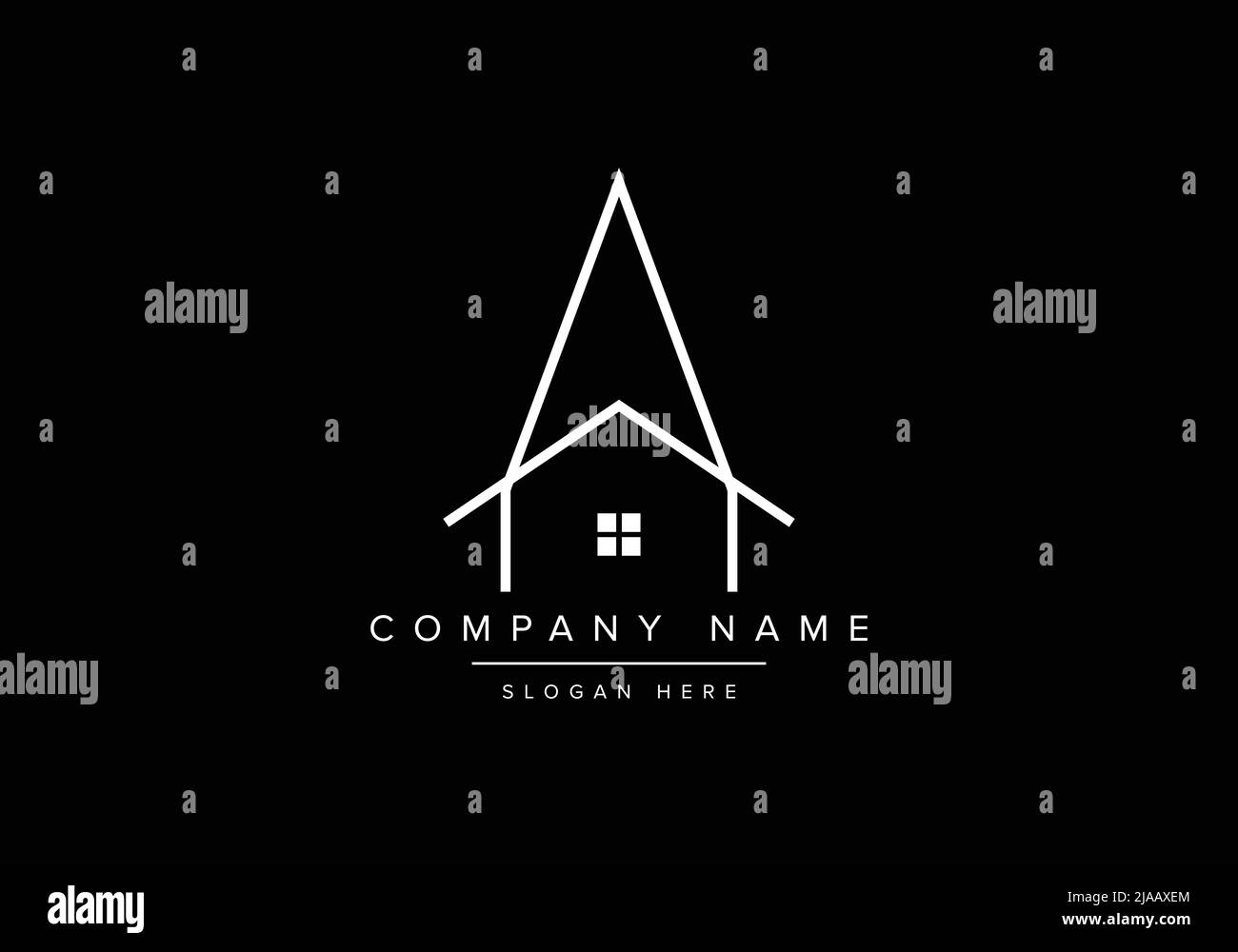 A type real estate line art home logo or vector design Stock Vector ...